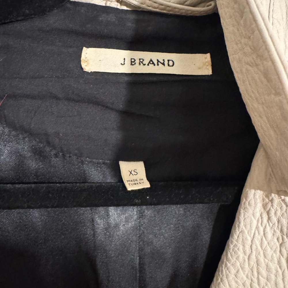 J Brand Beige Leather Jacket - Picture 2 of 4